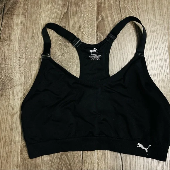 ❄️ 5/$15 PUMA Women's 2 Pack Seamless Sports Bra Black/Grey Workout Yoga Size XL - Picture 8 of 11